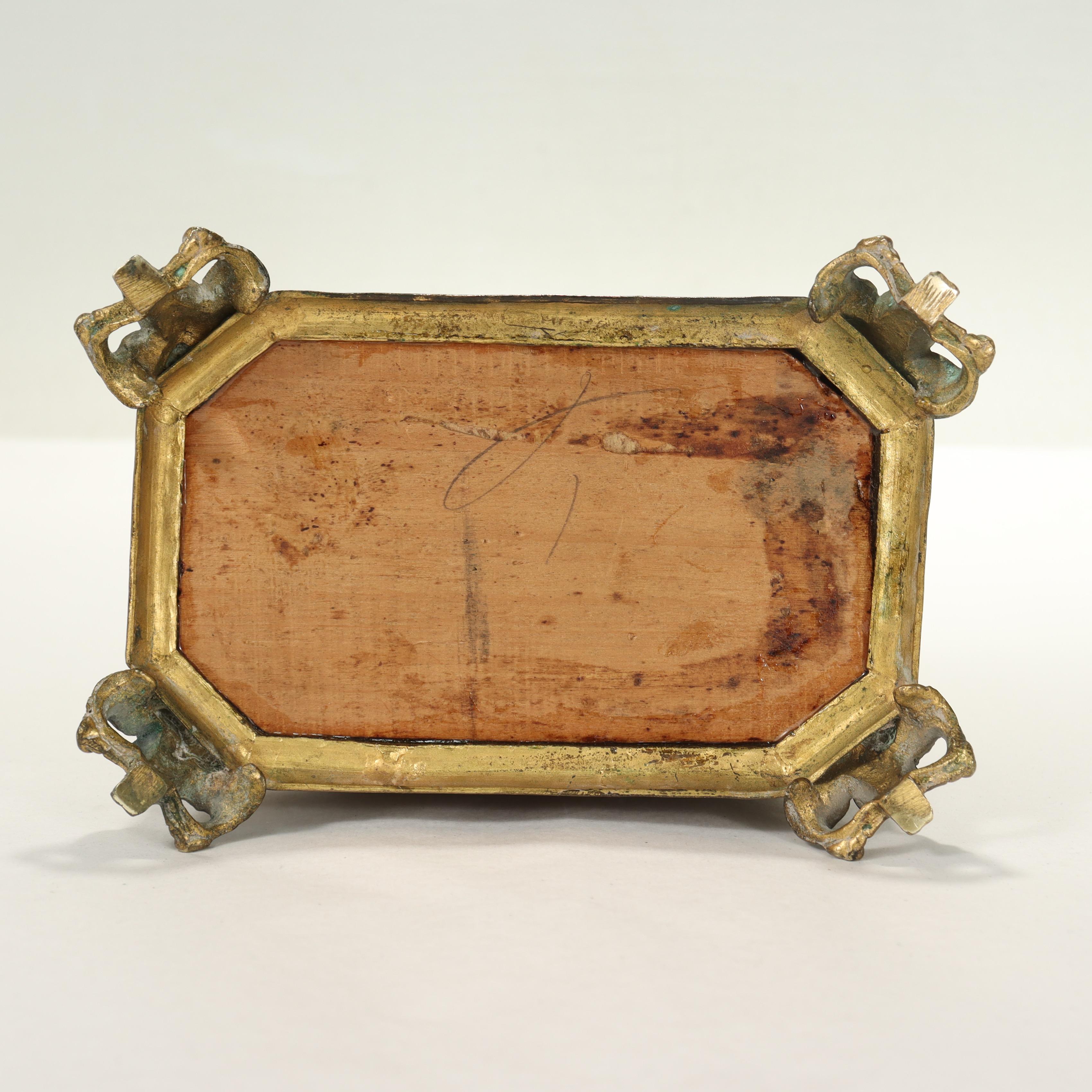 Antique 19th Century Brass Renaissance Revival Casket or Table Box For Sale 13