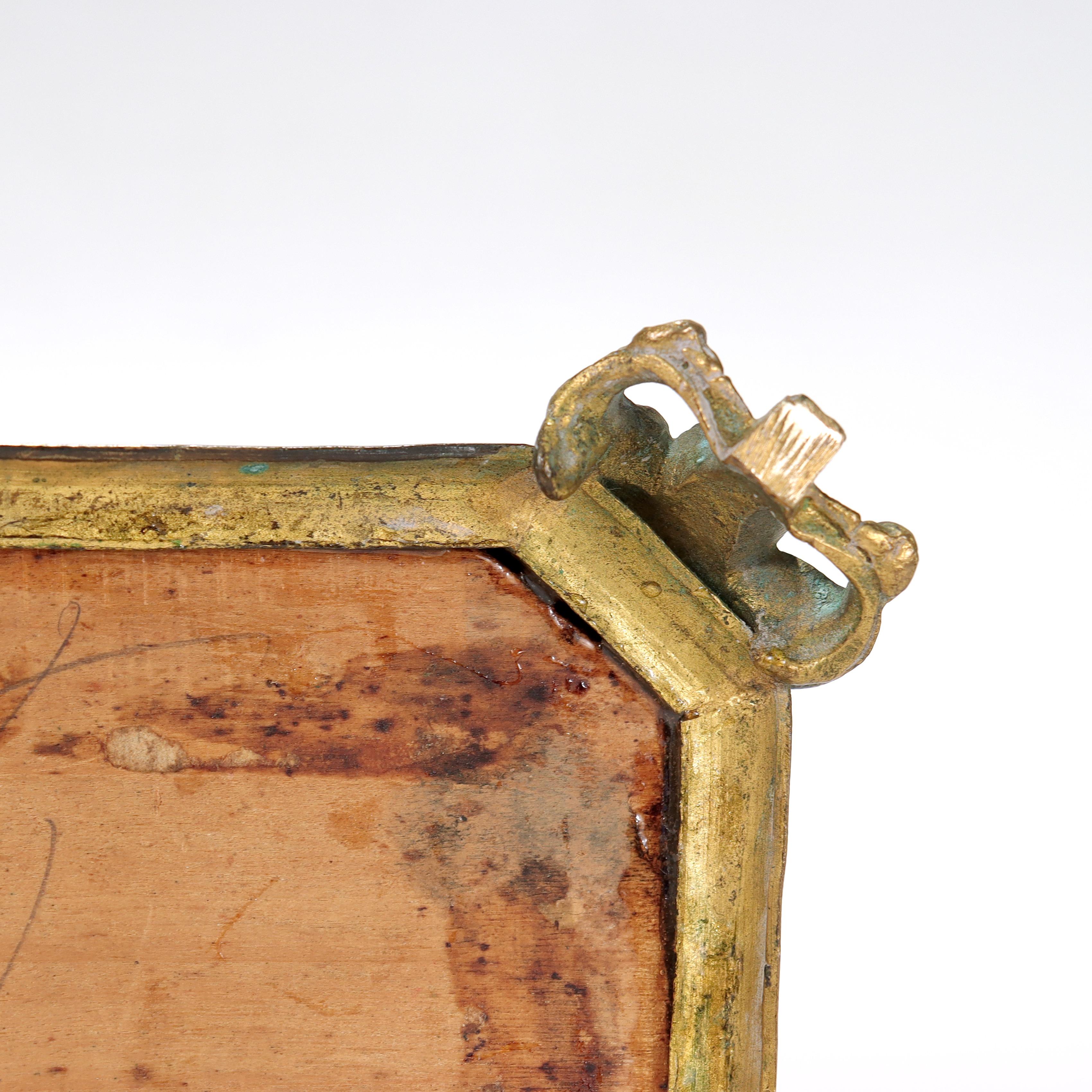 Antique 19th Century Brass Renaissance Revival Casket or Table Box For Sale 14