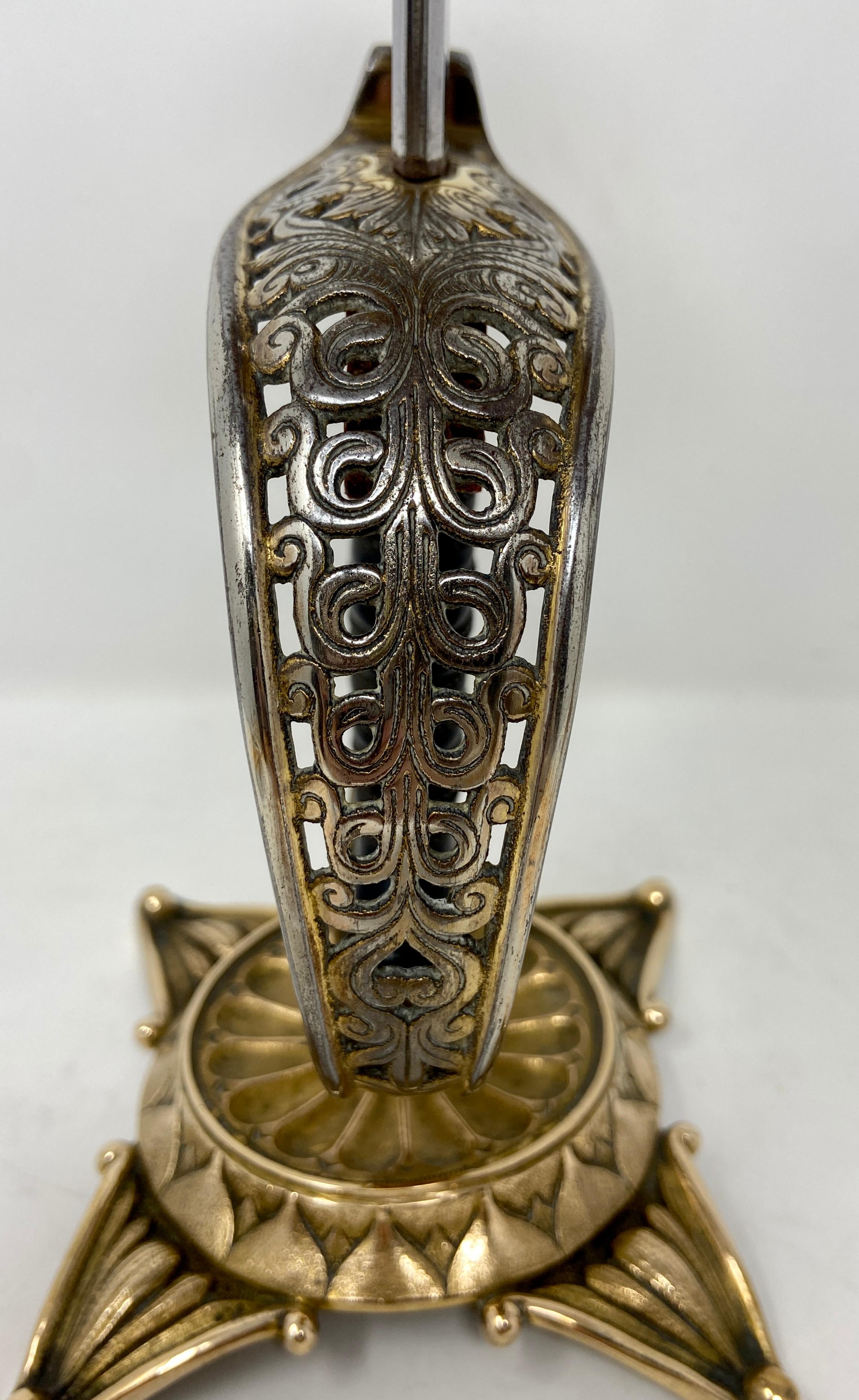 Antique 19th Century Brass Swords Converted into Candle Sticks, Circa 1860-1870 1
