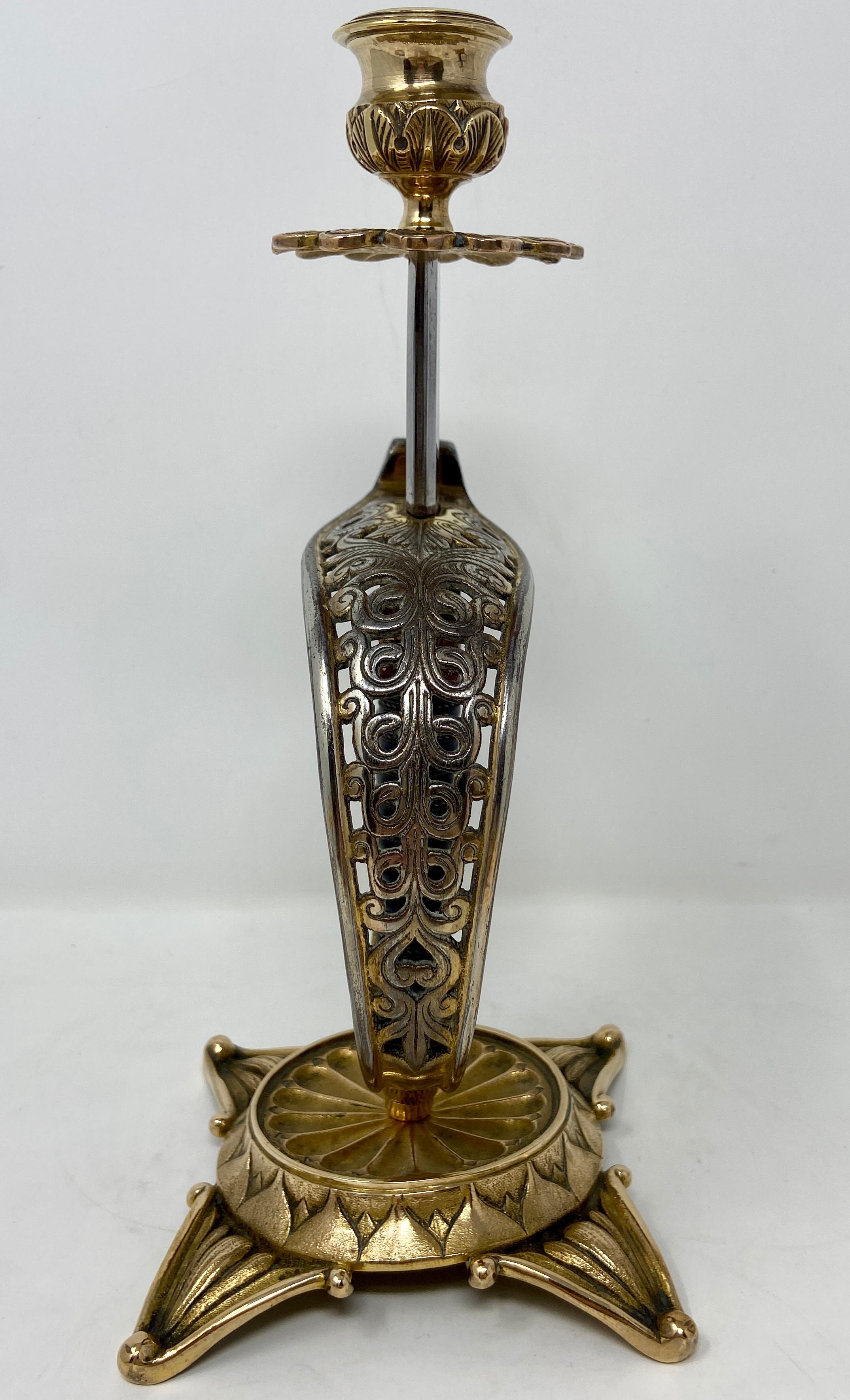 Antique 19th Century Brass Swords Converted into Candle Sticks, Circa 1860-1870 3