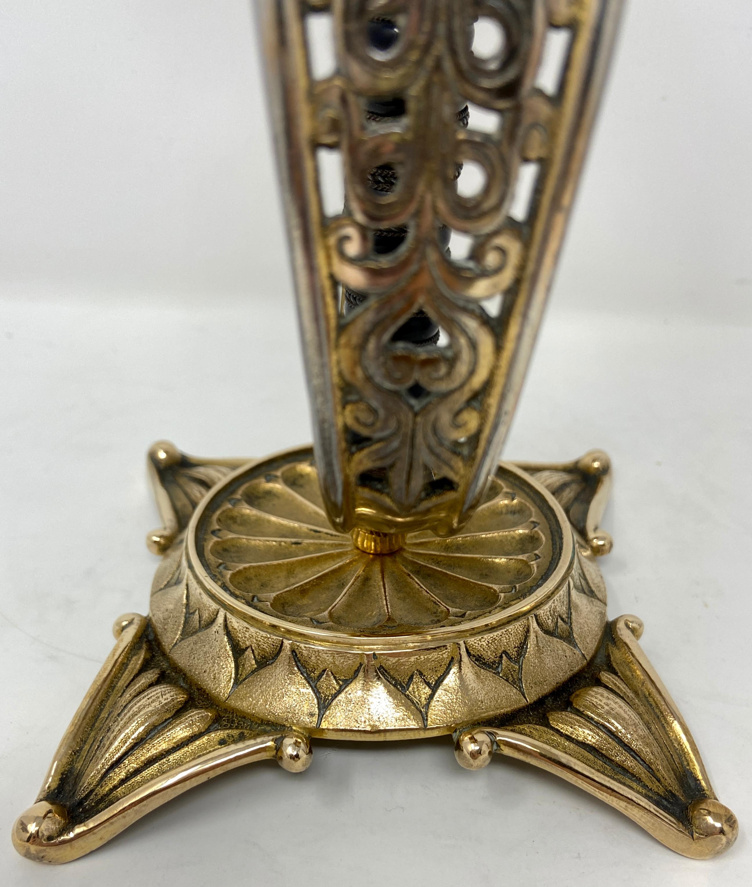 Antique 19th Century Brass Swords Converted into Candle Sticks, Circa 1860-1870 4