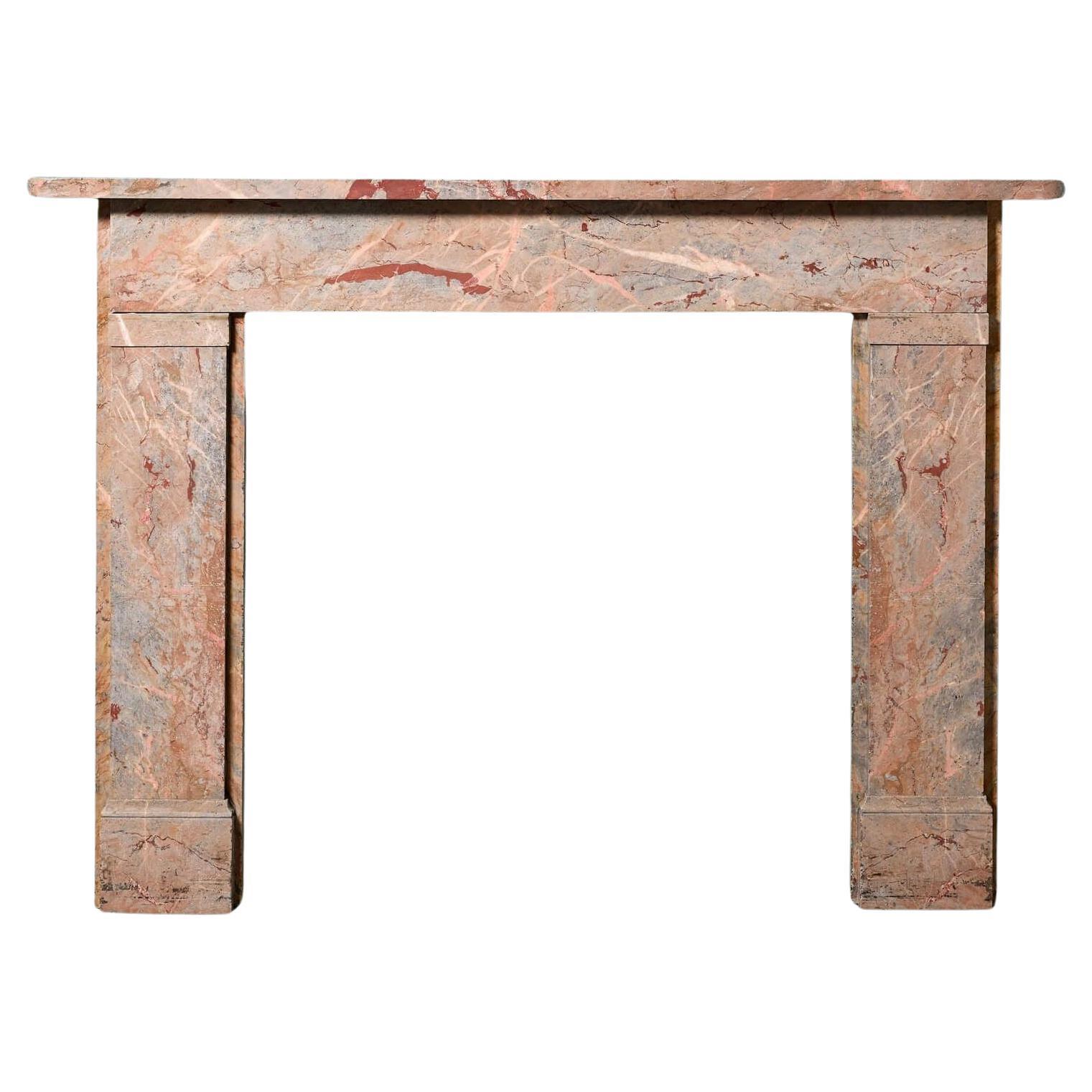 Antique 19th Century Breccia Marble Fireplace For Sale