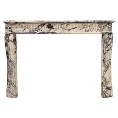 Antique 19th Century Brèche Marble Louis Style Fireplace Surround