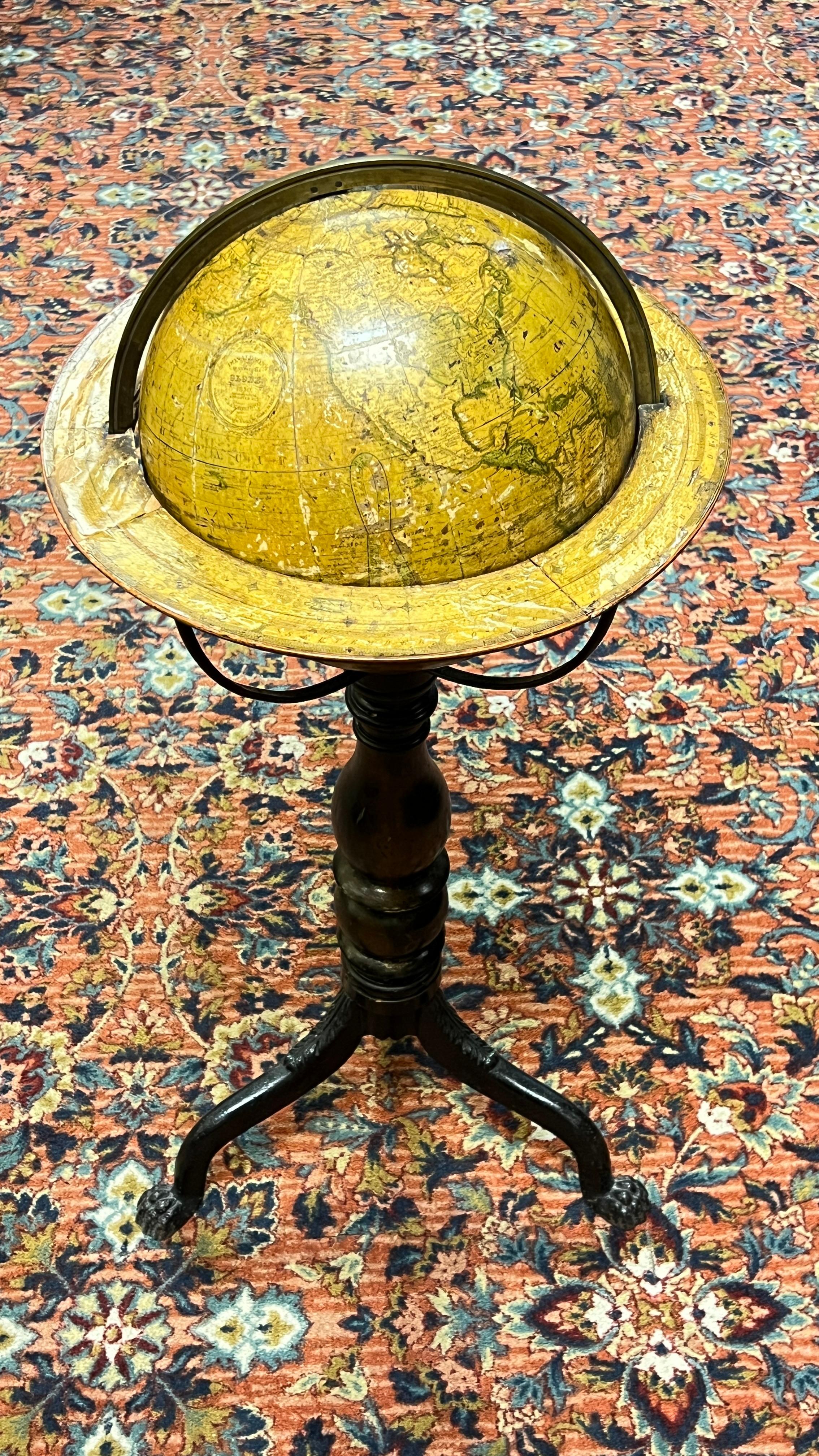 Georgian Antique 19th Century British Globe on Stand For Sale