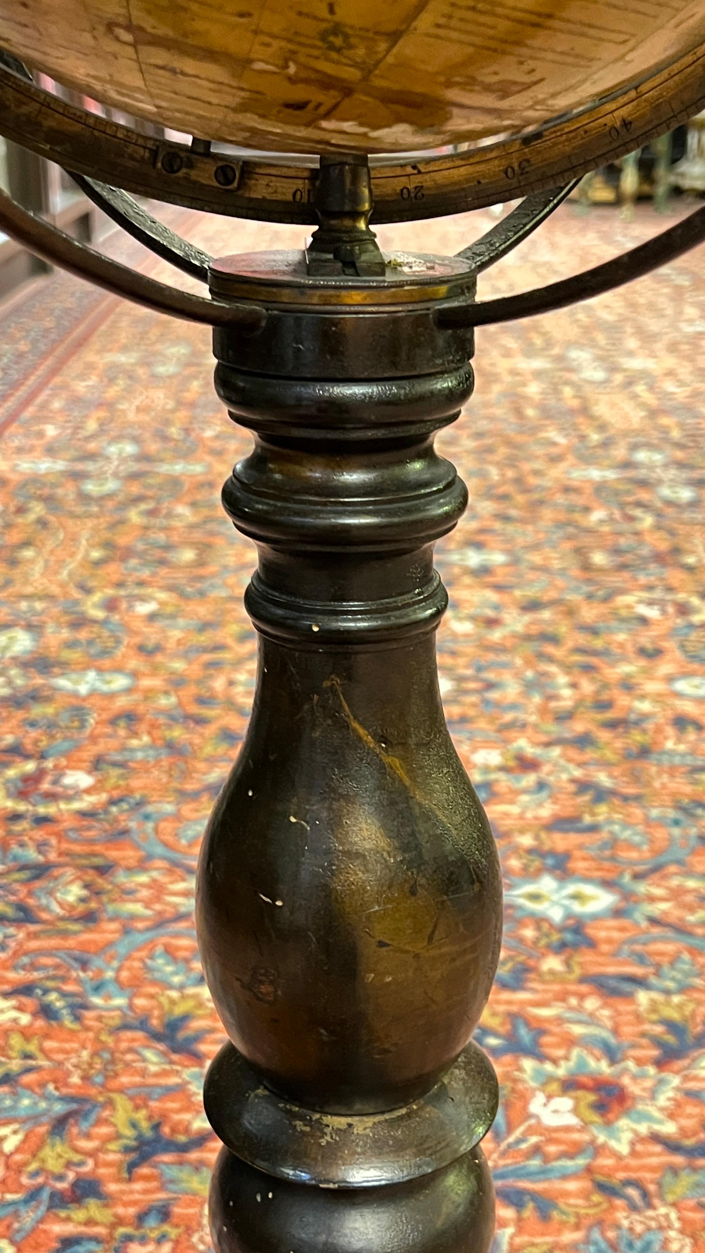 Antique 19th Century British Globe on Stand In Good Condition For Sale In New York, NY