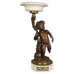 Antique 19th Century Bronze and Marble Sculpture of Child Bacchus - 1Y179