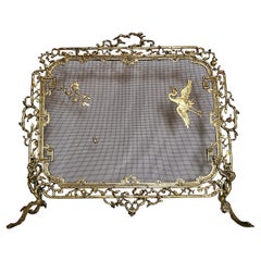 Antique 19th Century Bronze Firescreen "Chinoiserie" Design
