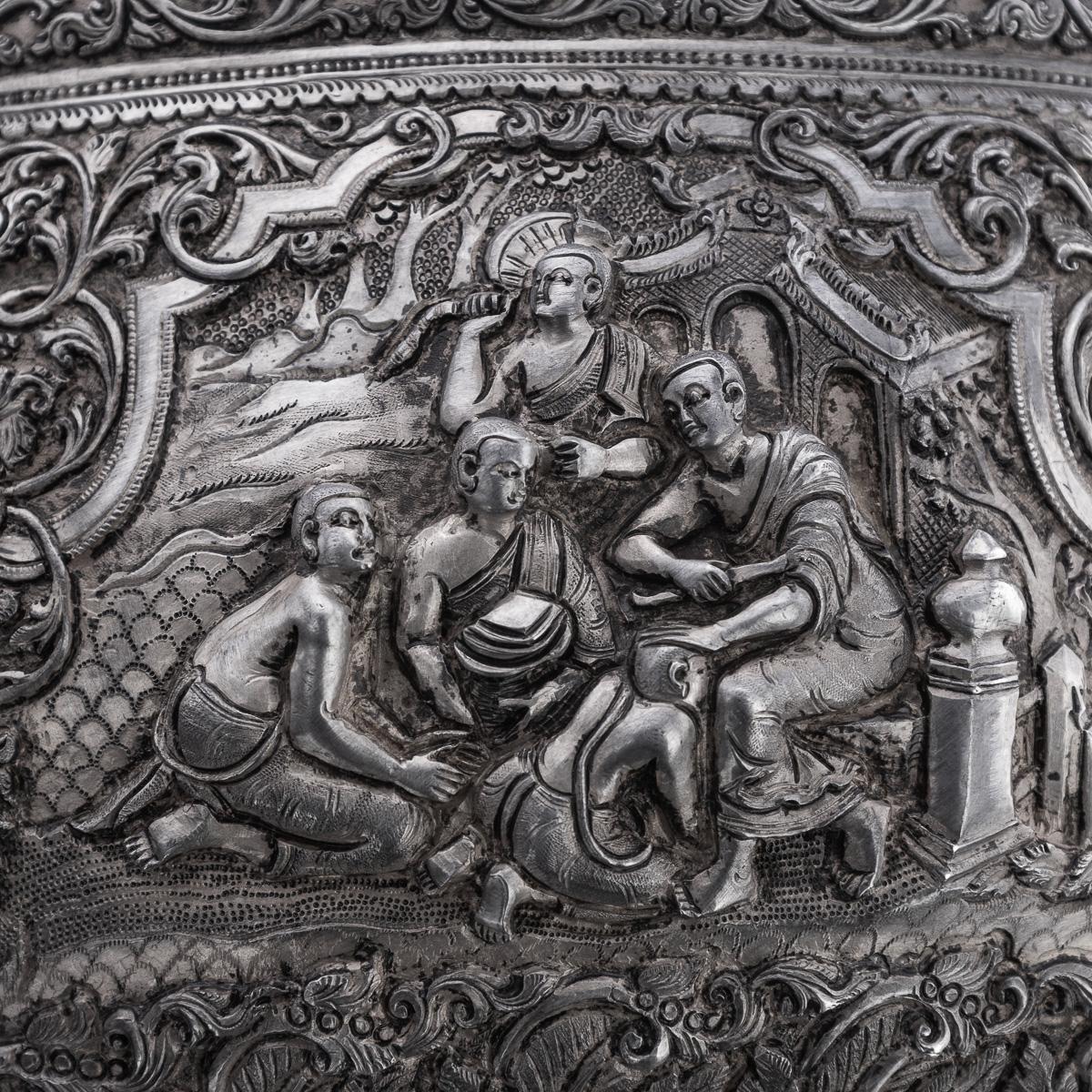 Bol Thabeik birman (Myanmar) ancien du 19ème siècle en argent massif, Rangoon vers 1880 en vente 8