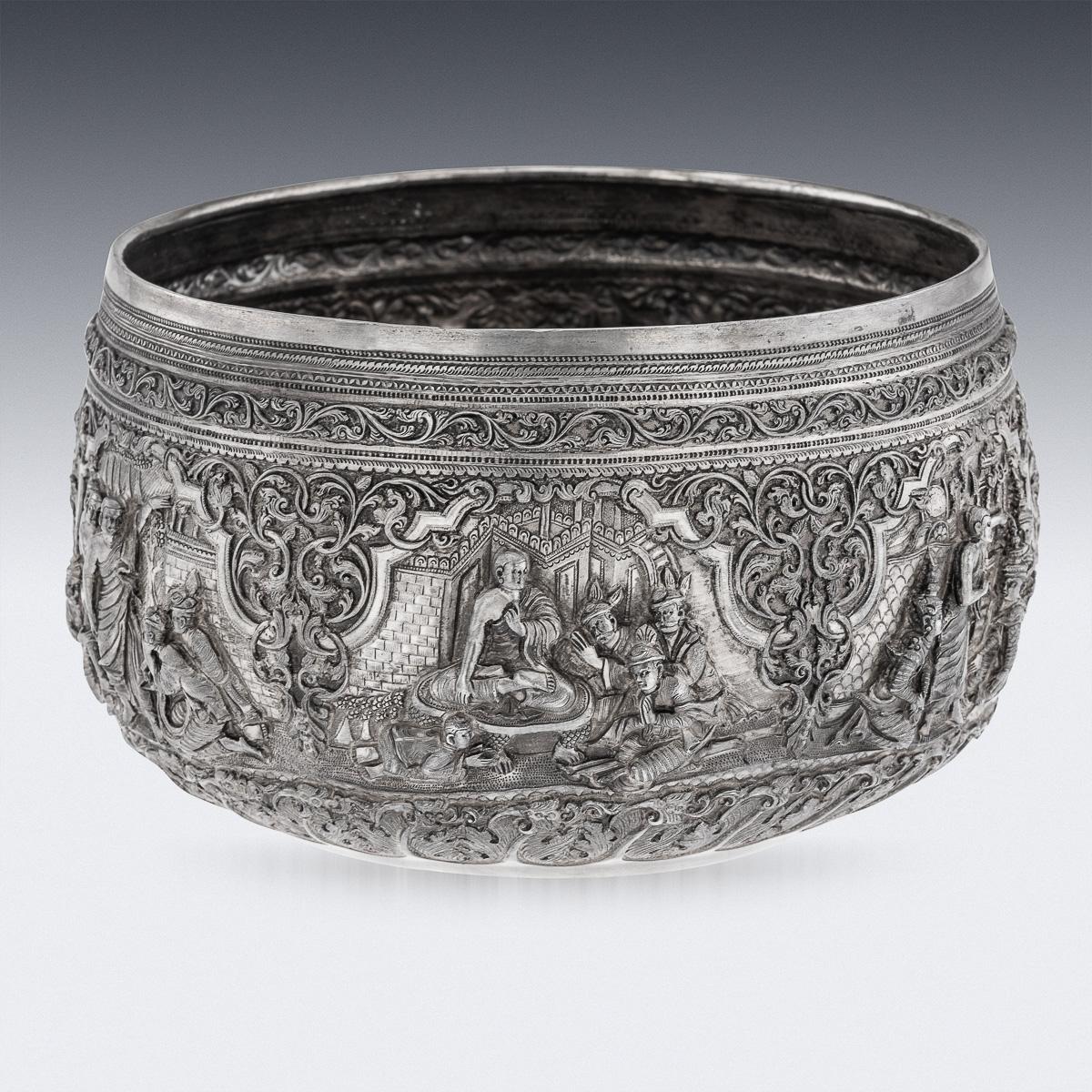 Birman Bol Thabeik birman (Myanmar) ancien du 19ème siècle en argent massif, Rangoon vers 1880 en vente