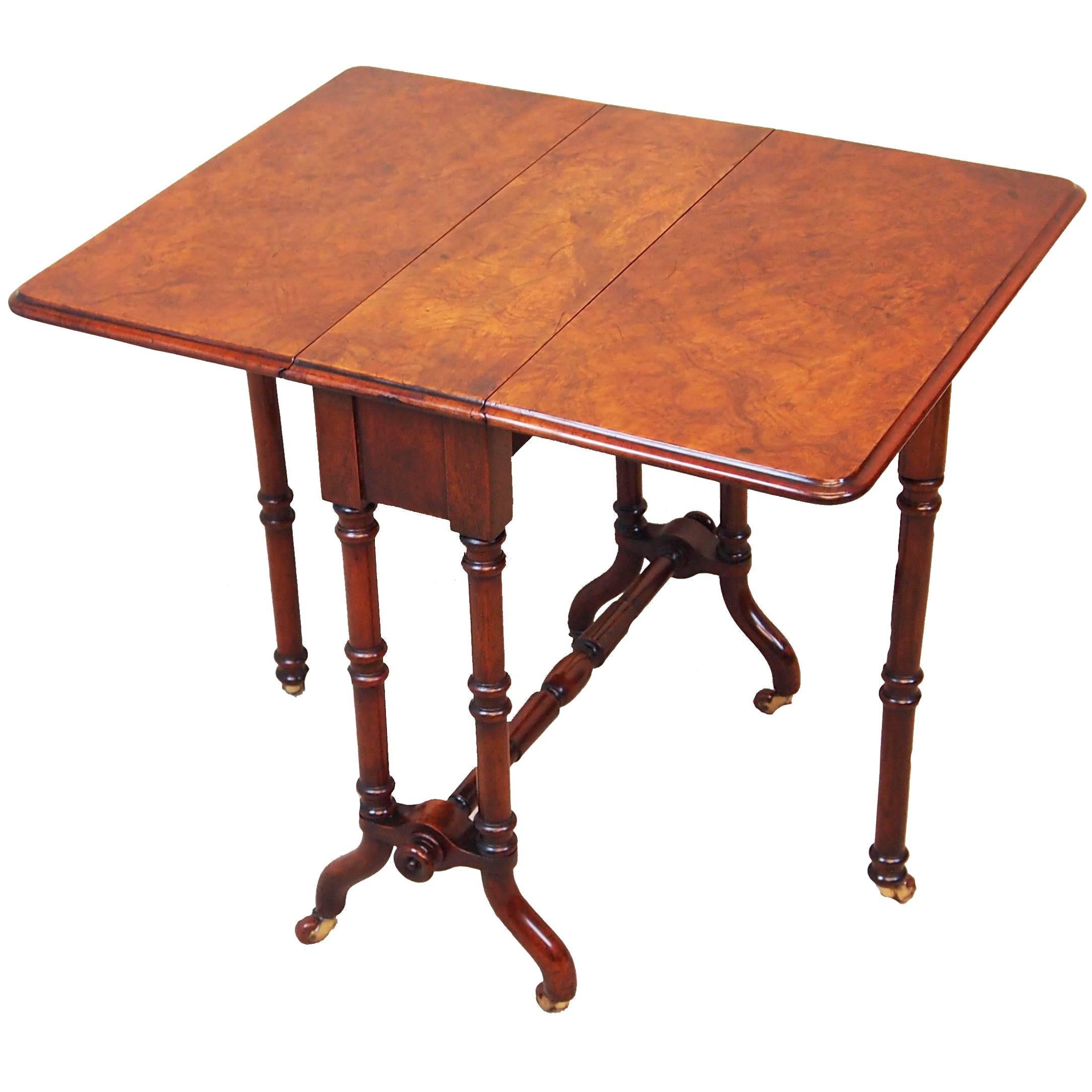Antique 19th Century Burr Walnut Baby Sutherland Table