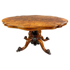 Antique 19th Century Burr Walnut Centre Table 