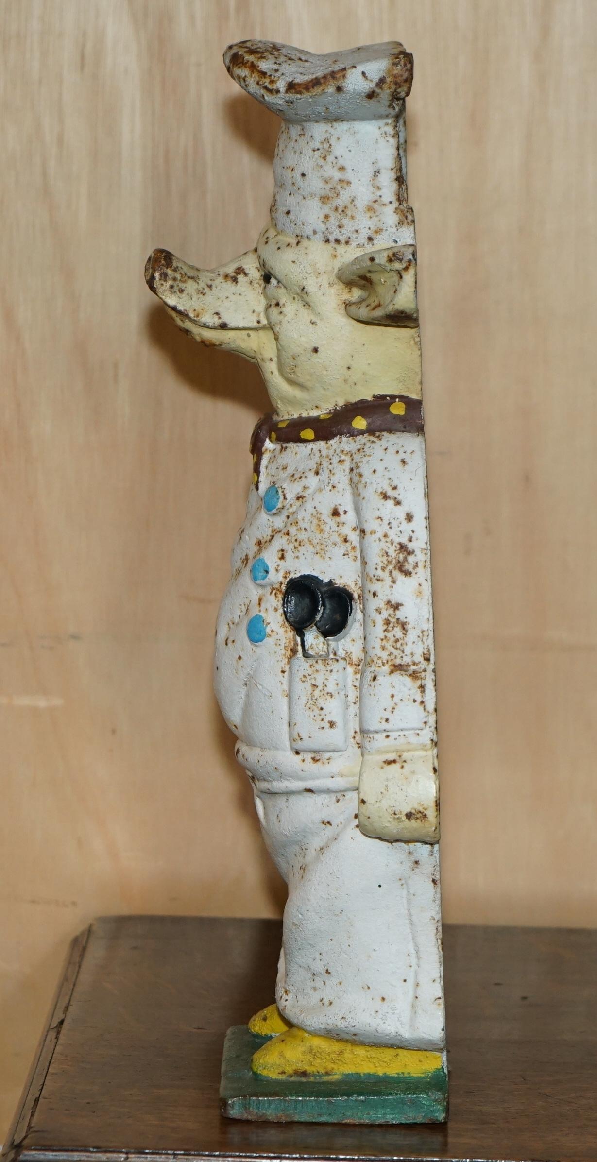 ANTIQUE 19TH CENTURY BUTCHERS SHOP ADVERTiSING DISPLAY PIG ORIGINAL PAINT PATINA For Sale 4