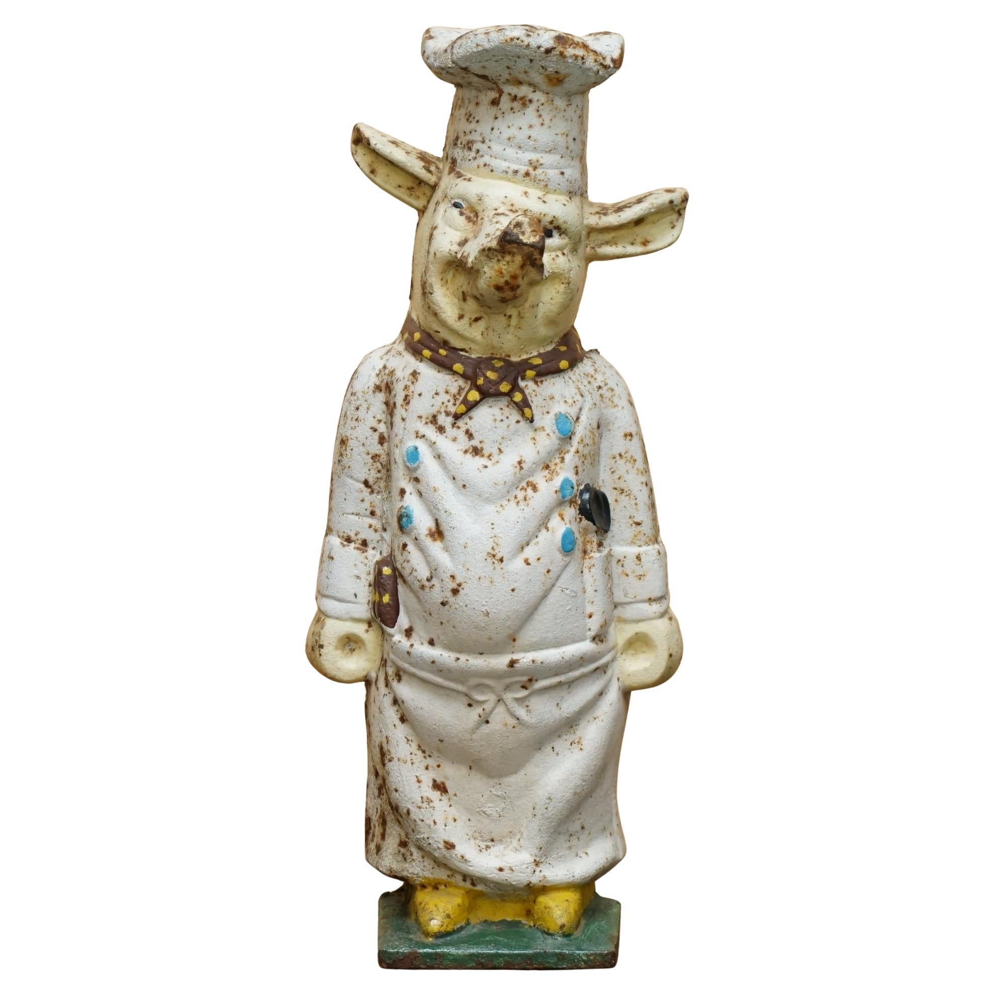 ANTIQUE 19TH CENTURY BUTCHERS SHOP ADVERTiSING DISPLAY PIG ORIGINAL PAINT PATINA