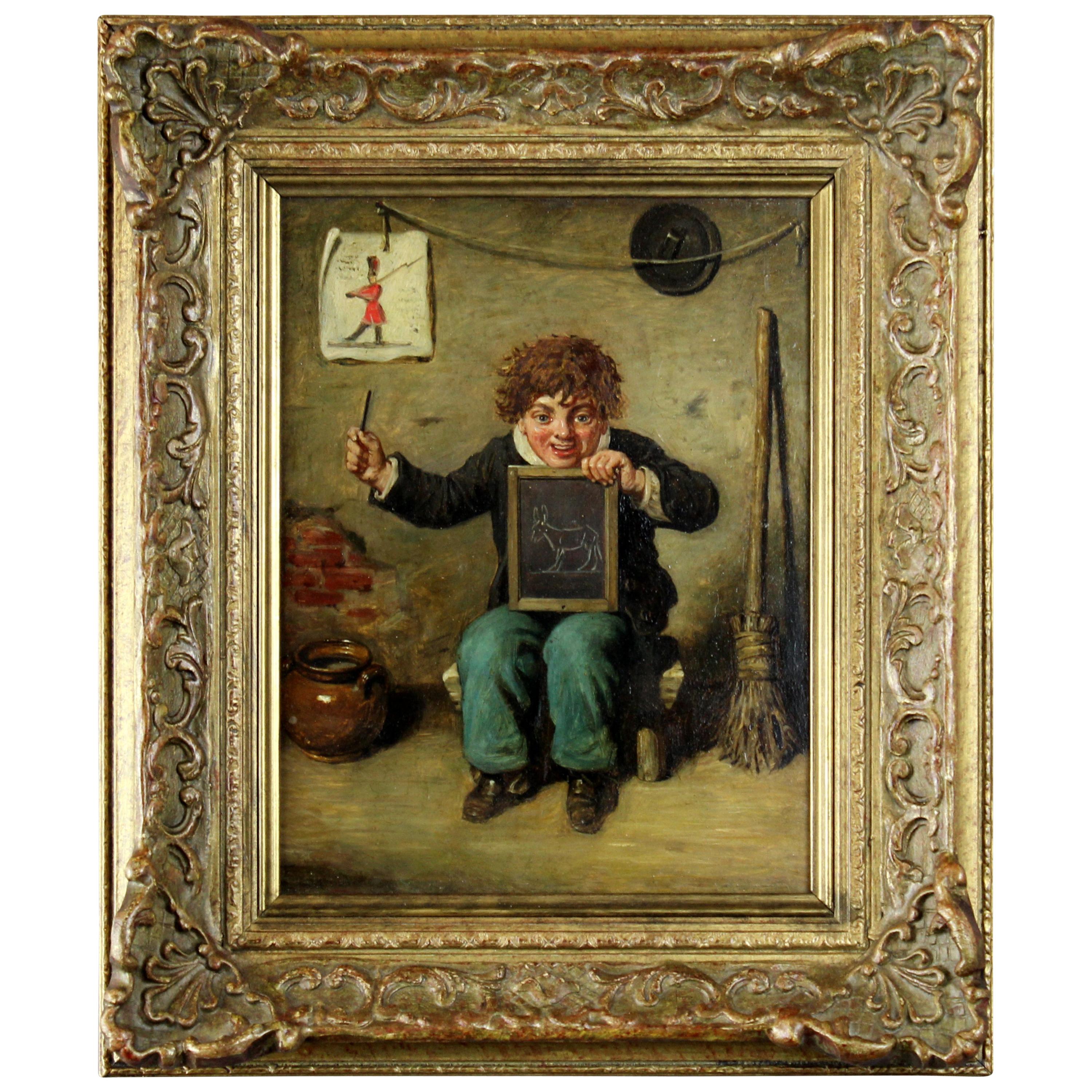 Antique 19th Century by Frederick Pitts, Oil on panel painting "Is it