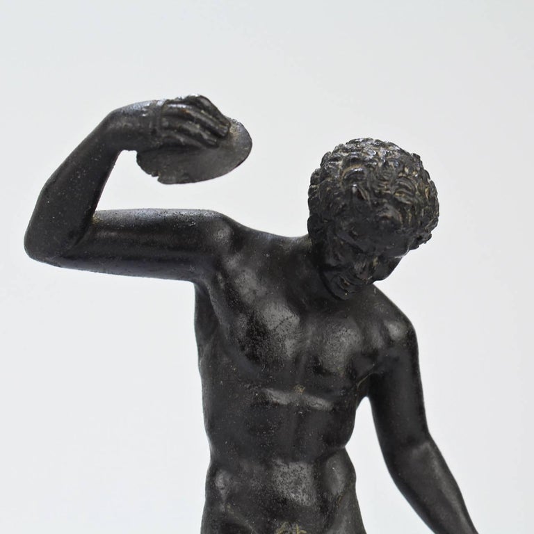 Antique 19th Century Cabinet Size Grand Tour Bronze Dancing Faun with Cymbals For Sale 3