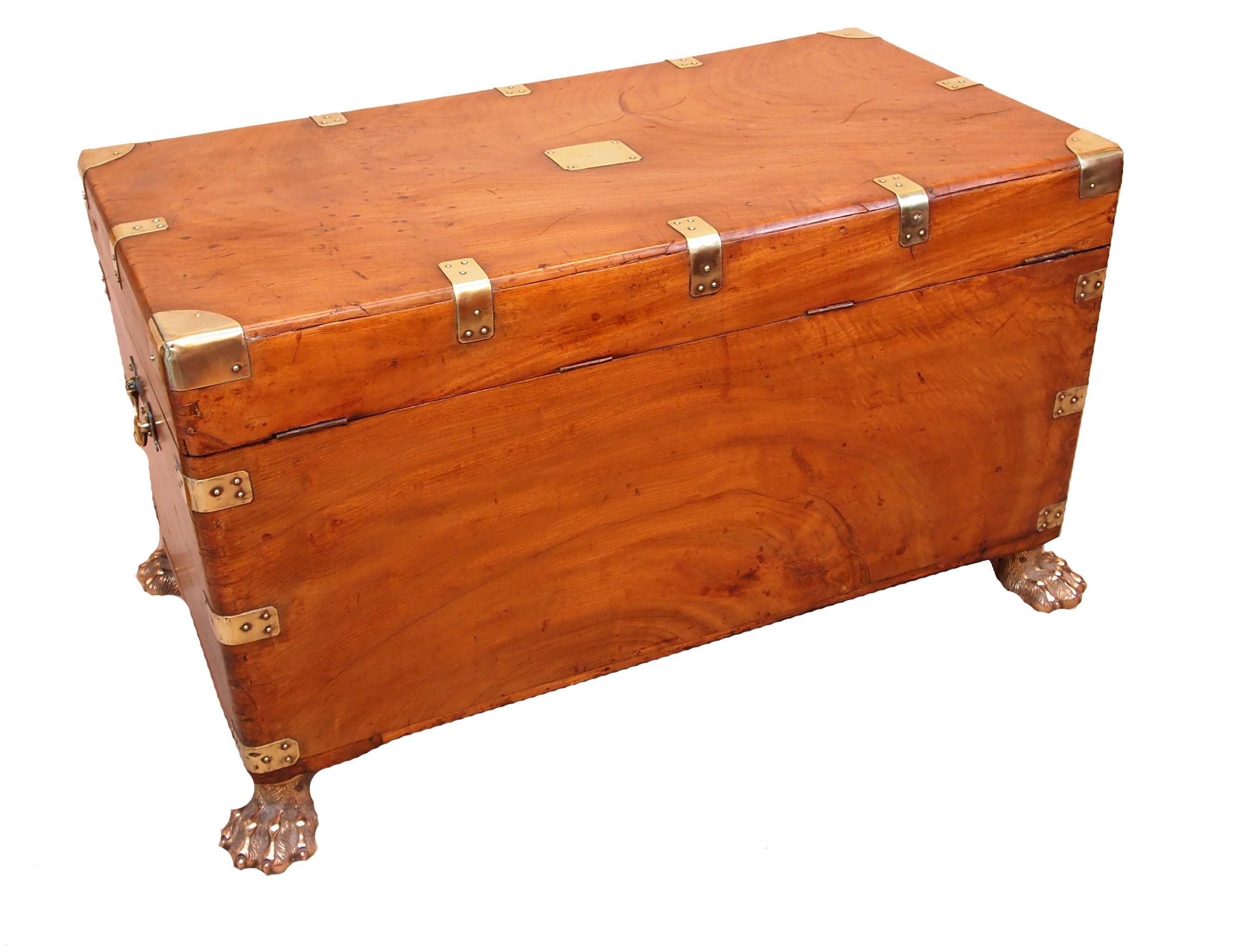 Antique 19th Century Camphor Wood Campaign Trunk In Good Condition In Bedfordshire, GB