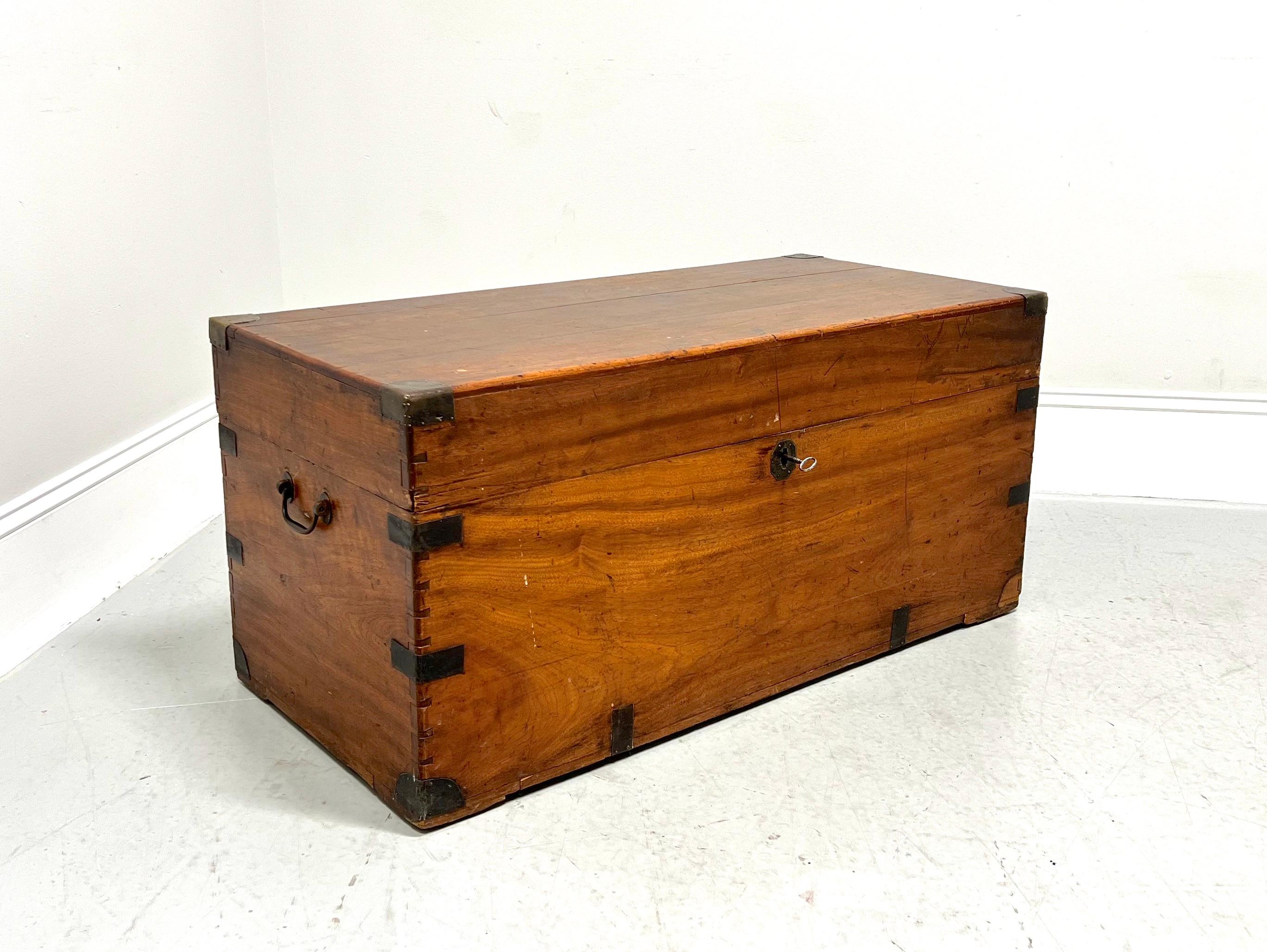 Antique 19th Century Camphorwood Russian Sea Captain's Military Campaign Chest For Sale 11