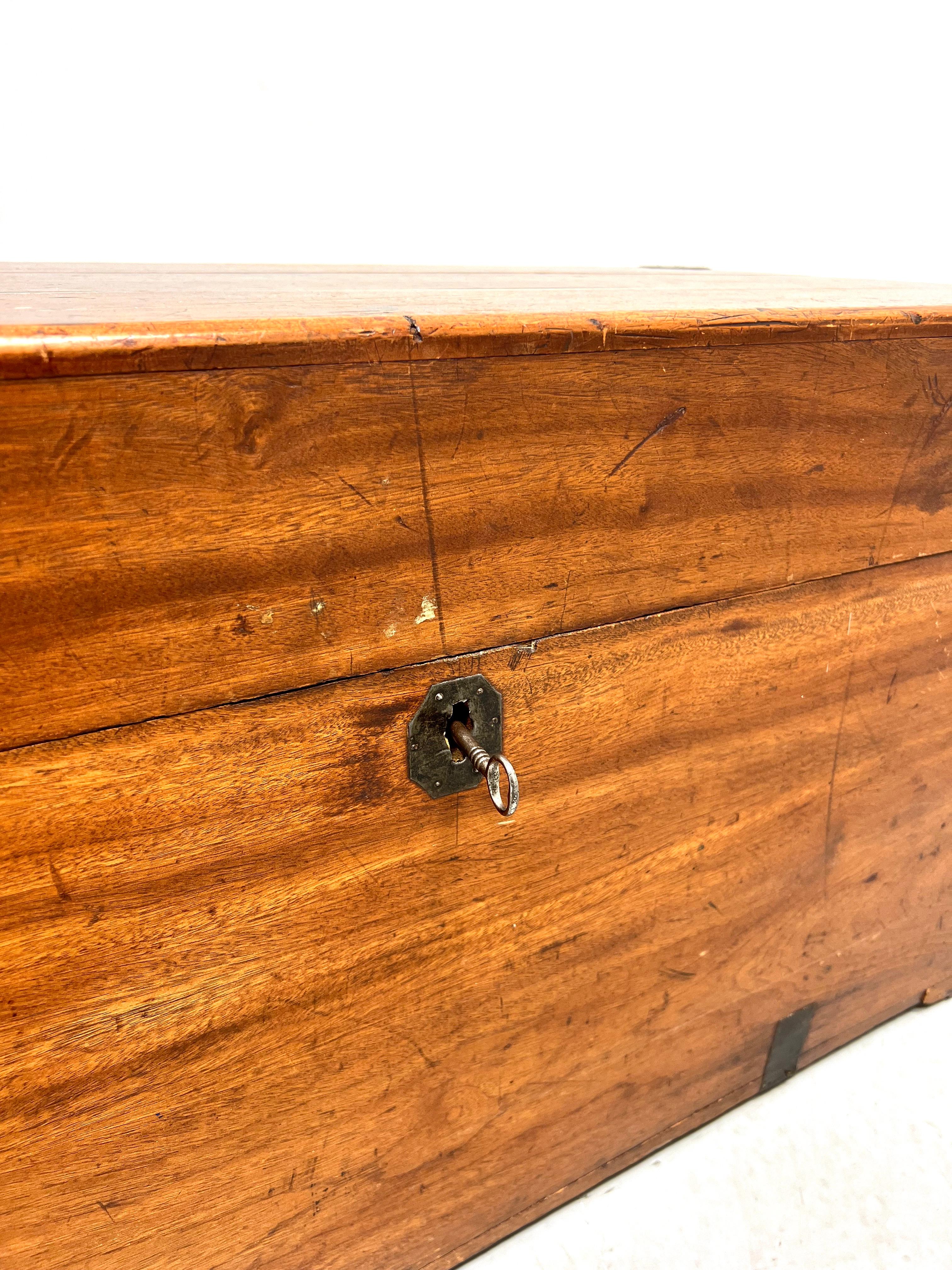 Antique 19th Century Camphorwood Russian Sea Captain's Military Campaign Chest For Sale 2