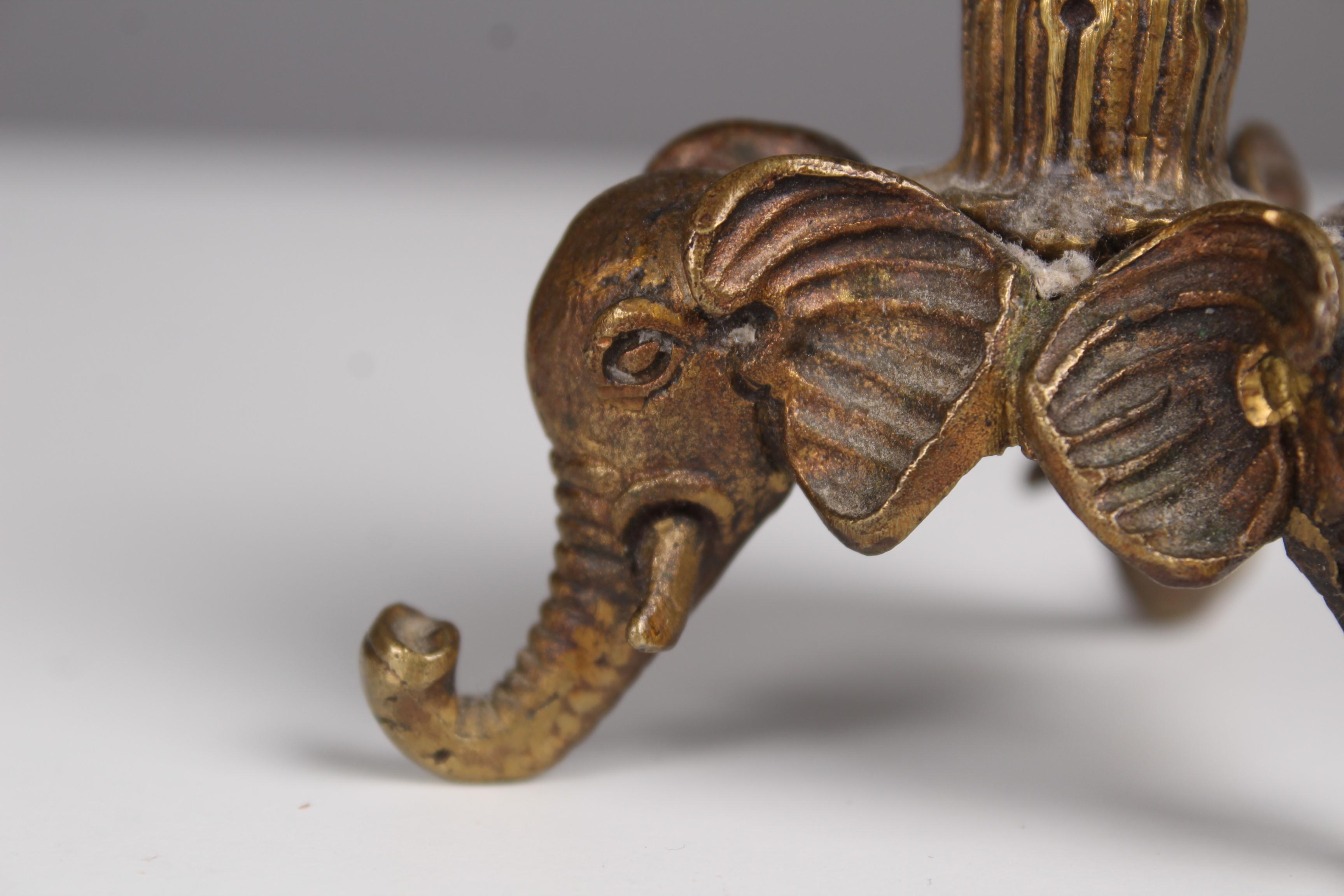 Antique 19th Century Candlestick, Brass, Elephants, France For Sale 2