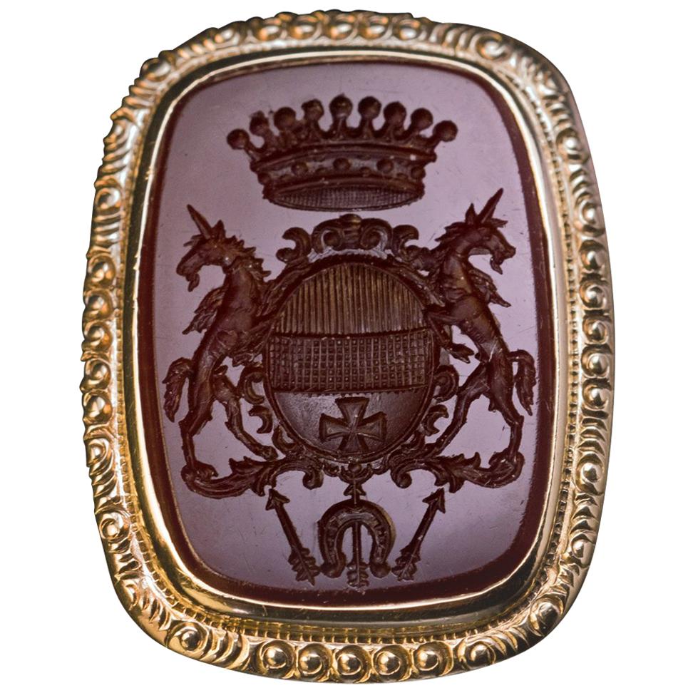 Antique 19th Century Carnelian Aristocrat  Signet Ring