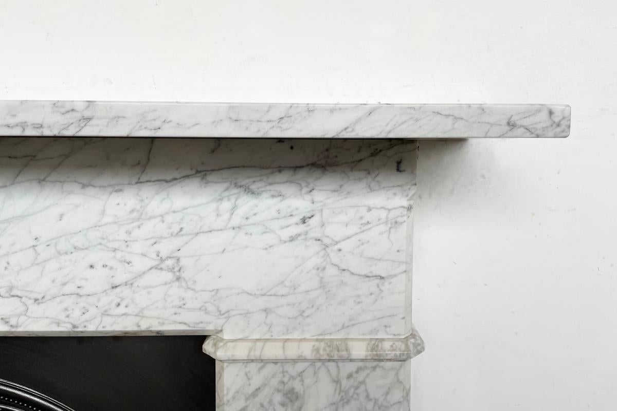 Antique 19th-century Carrara marble fireplace surround 1