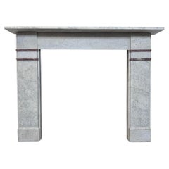 Antique 19th-century Carrara marble fireplace surround