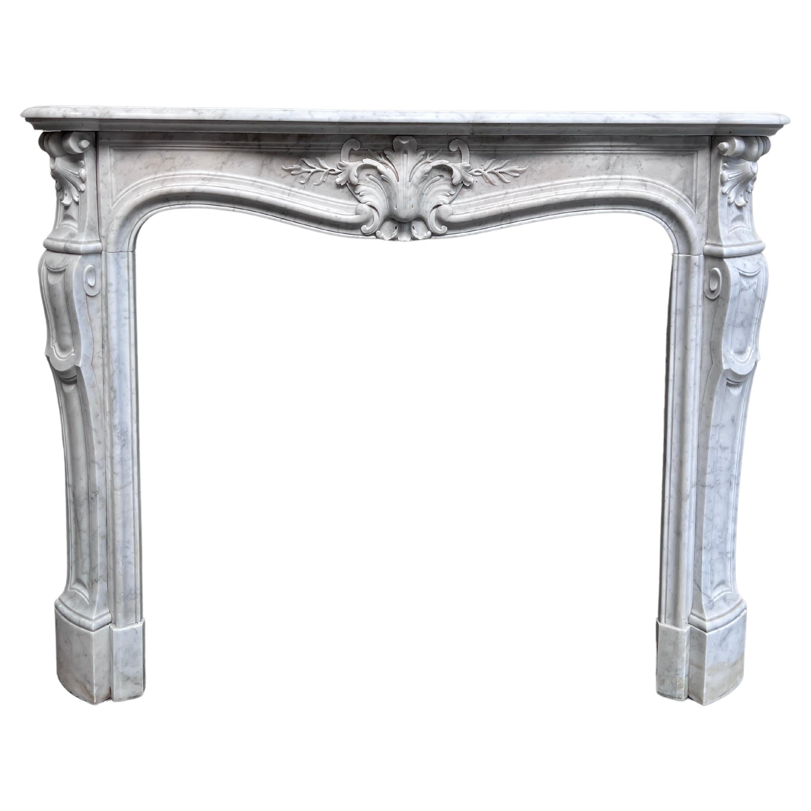 Antique 19th Century Carrara Marble in Louis XV Style