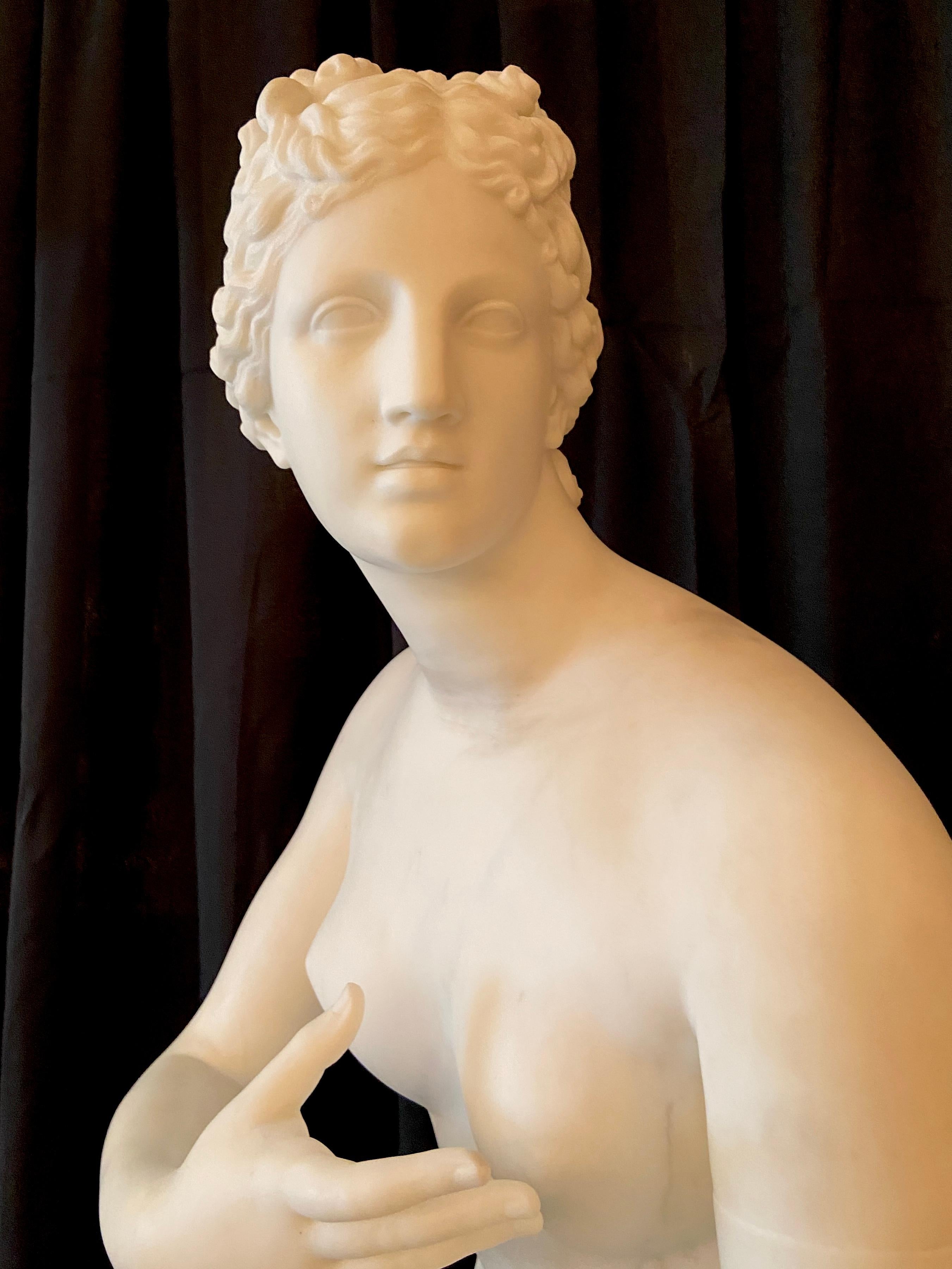 Marbre de Carrare Statue ancienne en marbre de Carrare du 19ème siècle, « Vénus d' Médicis » par Antonio Frilli en vente