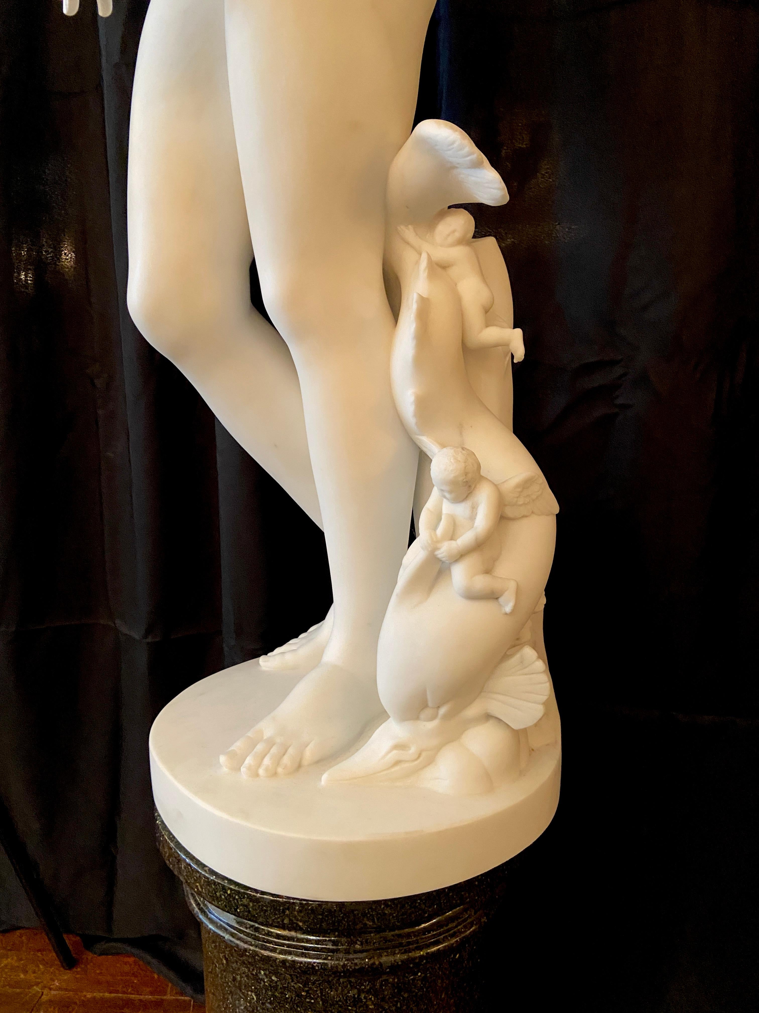 Antique 19th Century Carrara Marble Statue, 