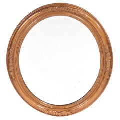 Antique 19th Century Carved Gilt Oval Wall Mirror