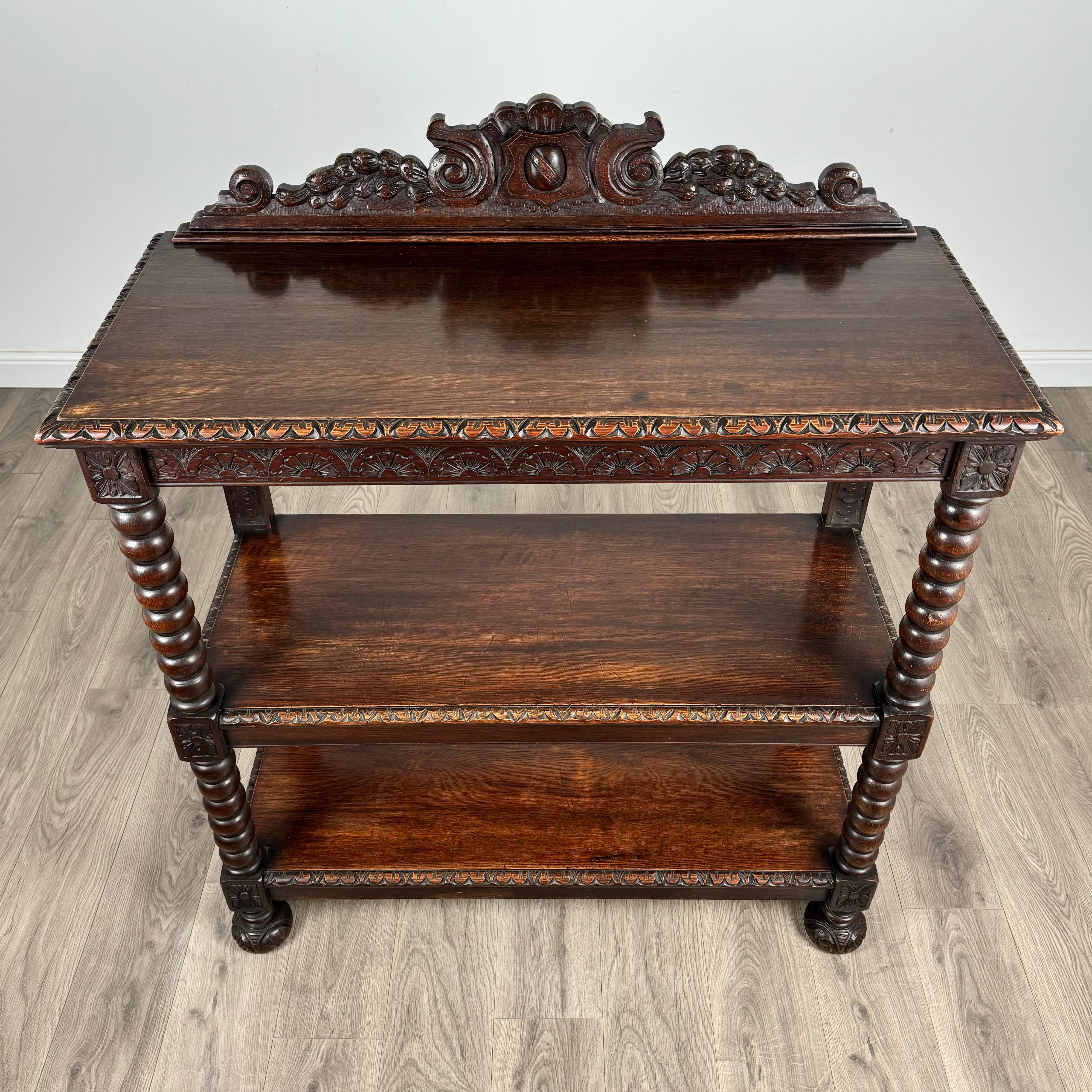 Antique 19th Century Carved Oak Buffet / Sideboard ( REF AF-3189 ) For Sale 6