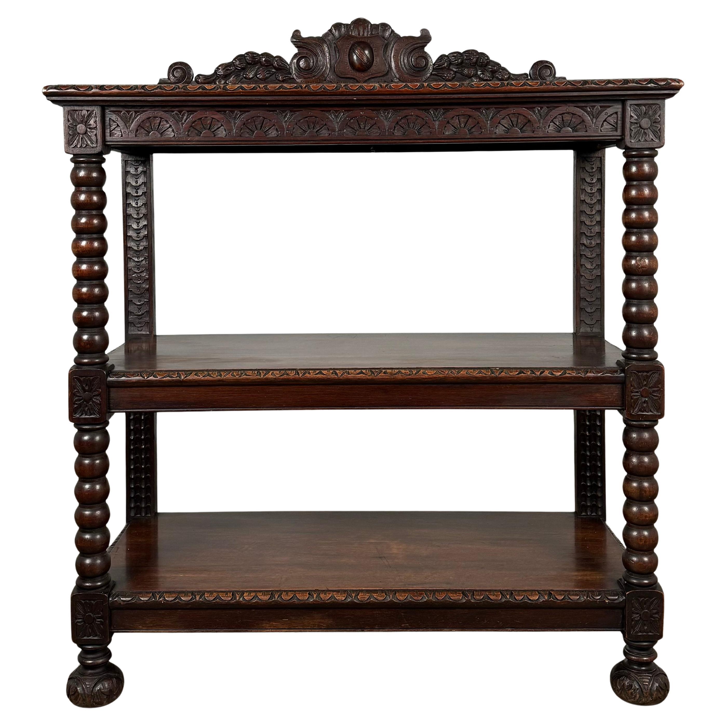 Antique 19th Century Carved Oak Buffet / Sideboard ( REF AF-3189 ) For Sale