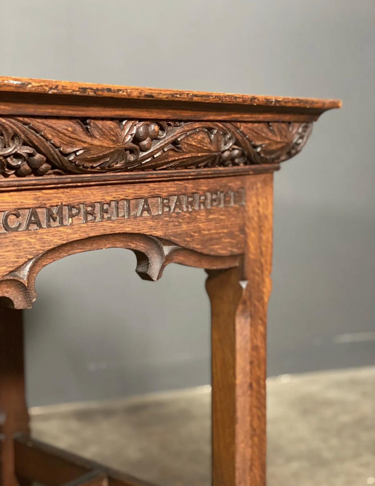Mesa de altar de iglesia antigua de roble tallado del siglo XIXP en Bueno Estado en Accrington, GB