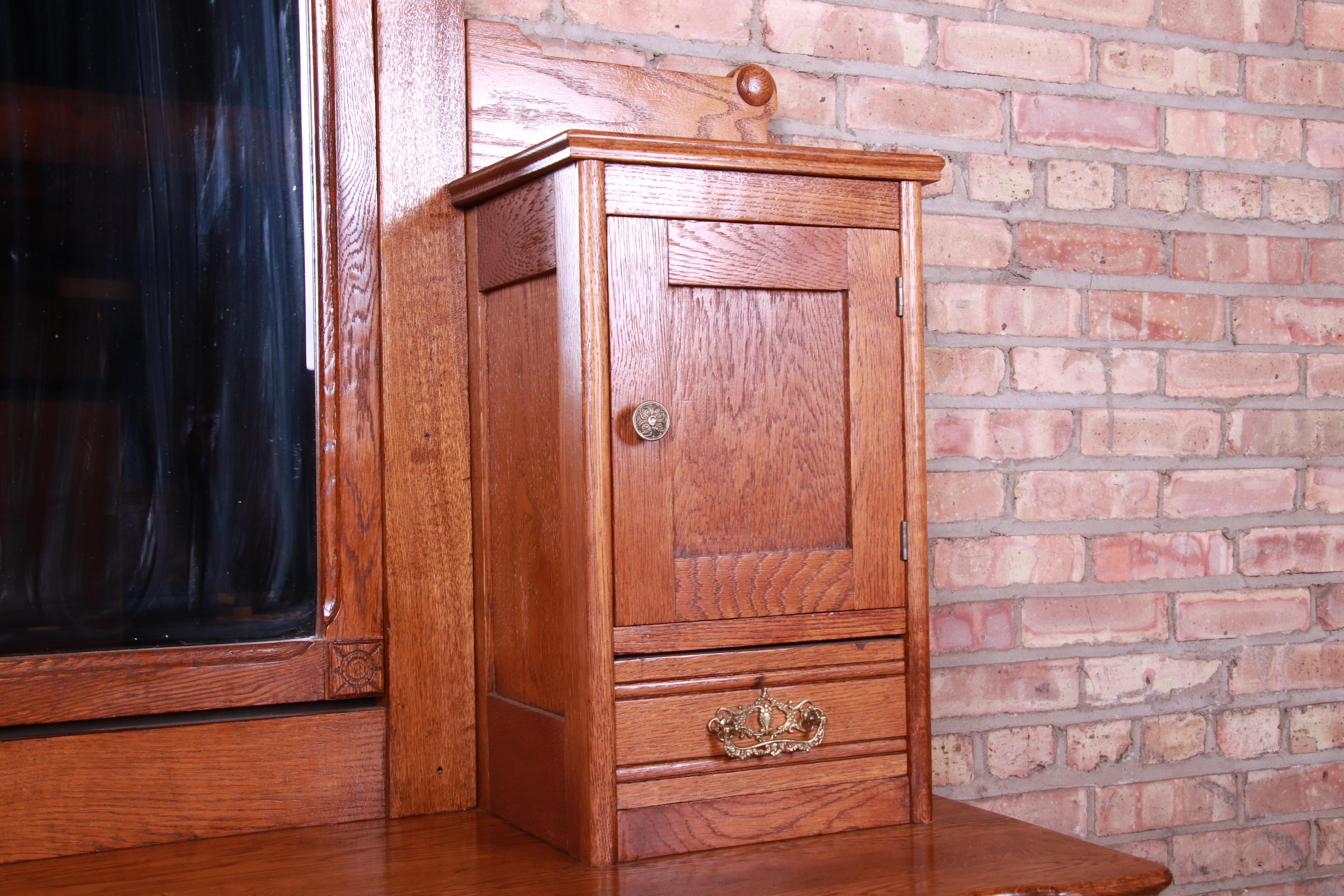 Antique 19th Century Carved Oak Dresser with Mirror 3