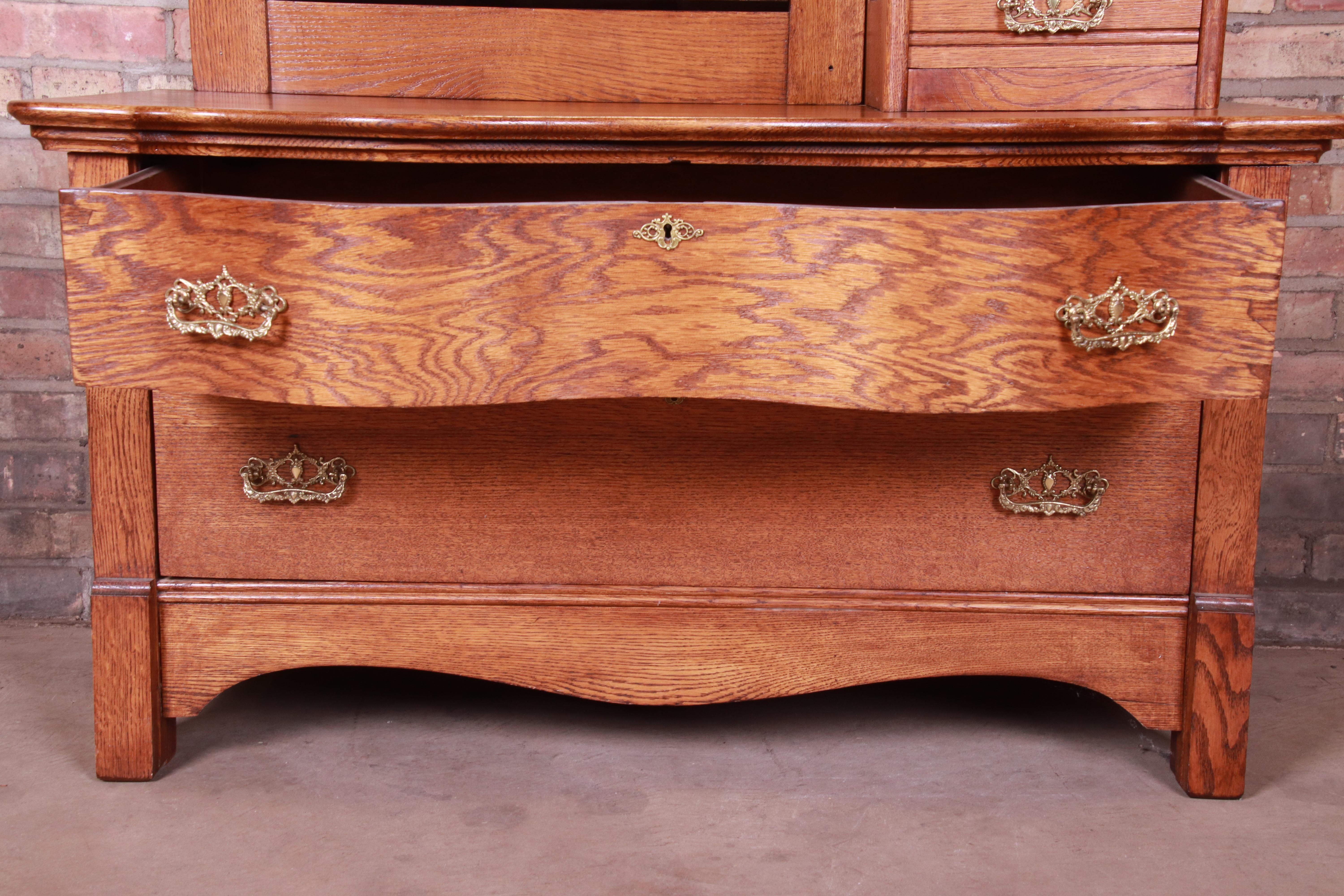 gentleman's dresser with mirror