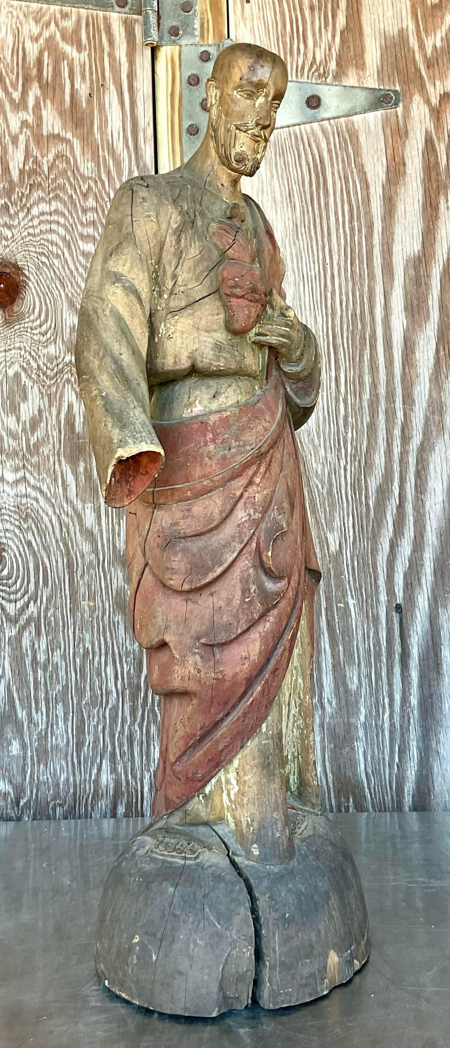 Legno Antico Santos intagliato del XIX secolo in vendita