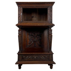 Antique 19th Century Carved Walnut Cabinet ( REF AF-3617 )