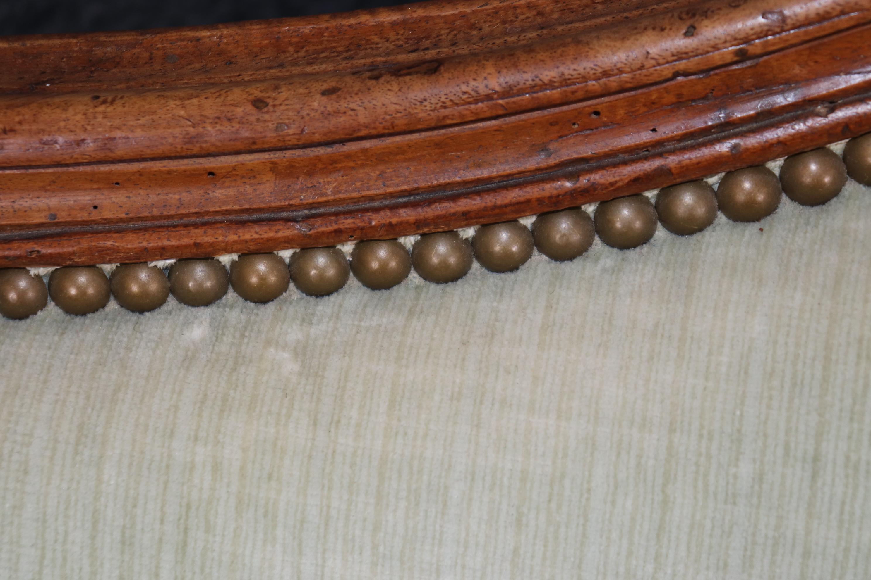 Antique 19th Century Carved Walnut Good Down Filled French Louis XVI Sofa 7