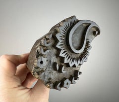 Antique 19th-Century Carved Wooden Printing Block – Paisley Textile Motif