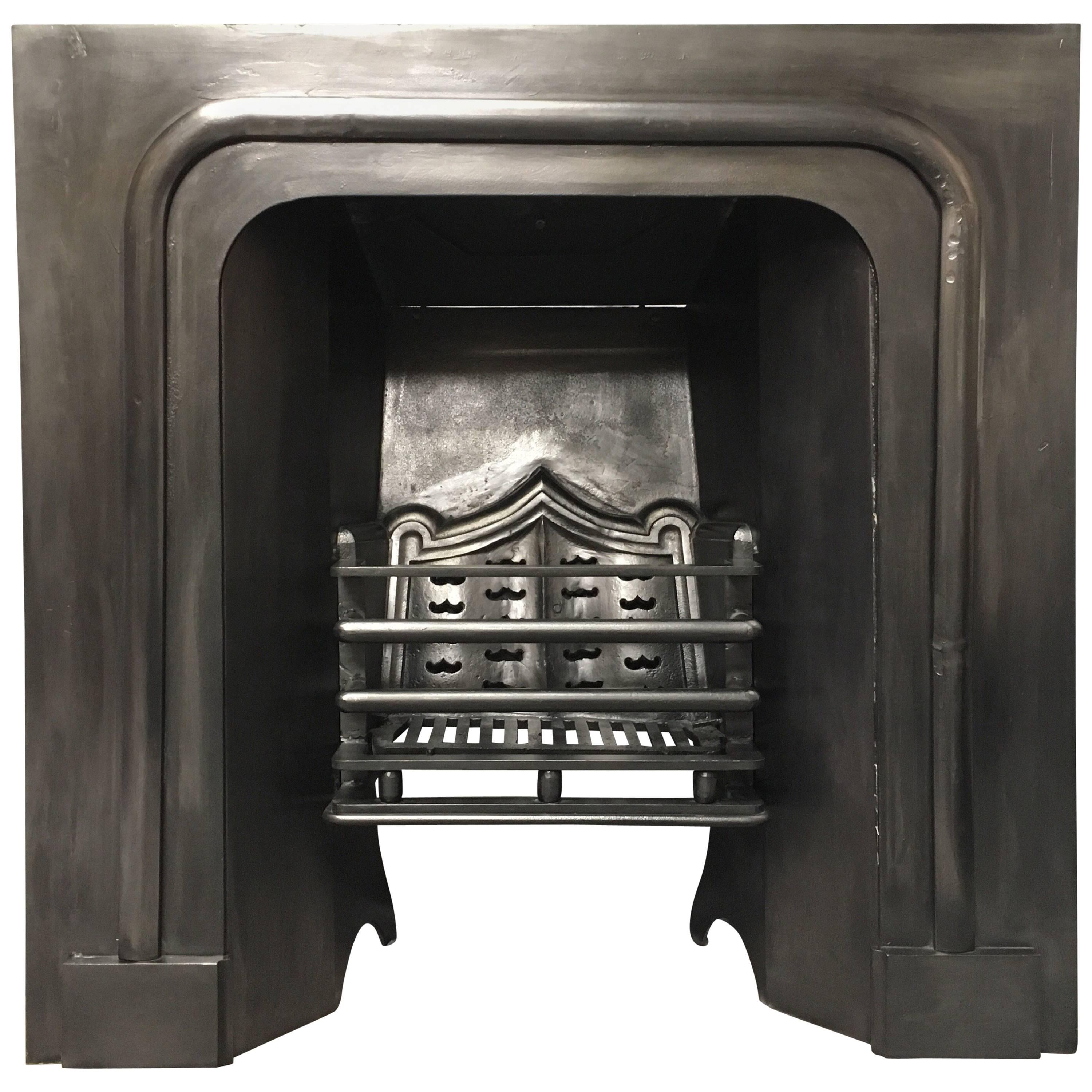 Antique 19th Century Cast Iron Gothic Style Fireplace Insert, Carron Foundry