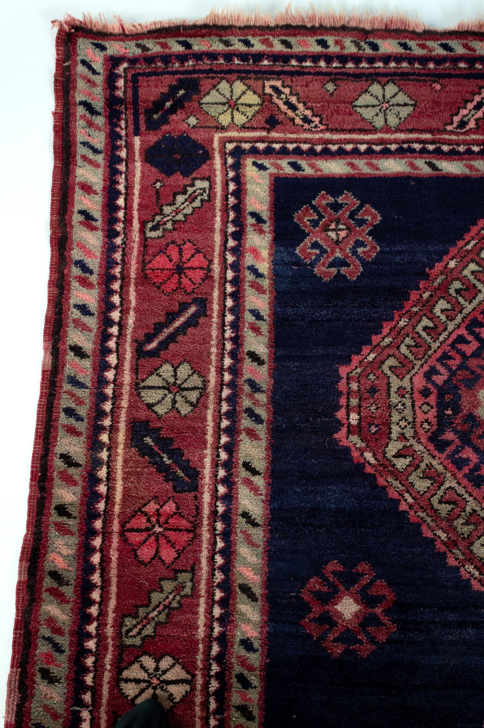Wool Antique 19th Century Caucasian Kazak Rug For Sale