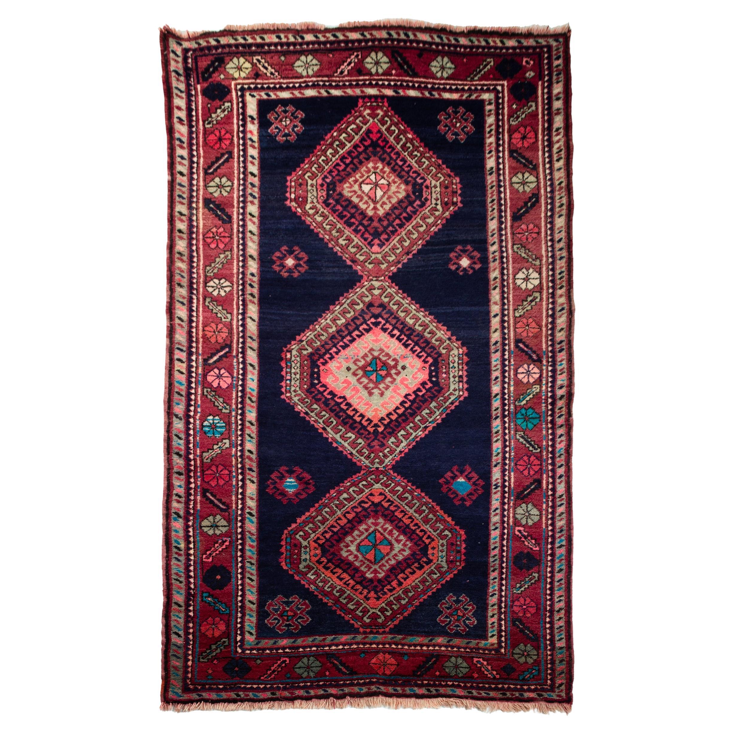 Antique 19th Century Caucasian Kazak Rug For Sale