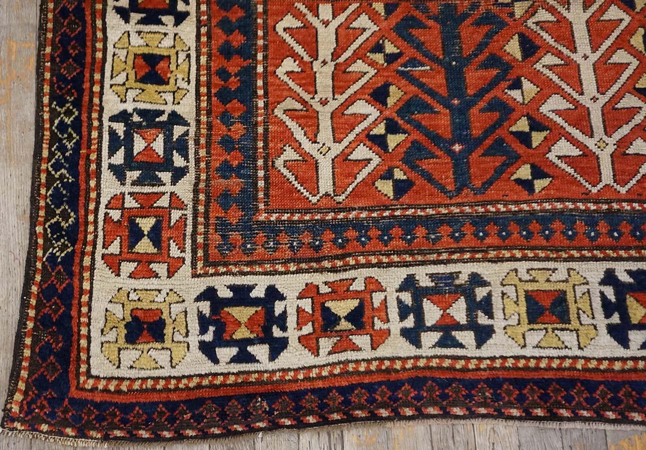 Antique 19th Century Caucasian Kazak Rug 4' 6