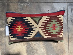 Antique 19th Century Caucasian Kilim Lumbar Pillow – 20” x 9”