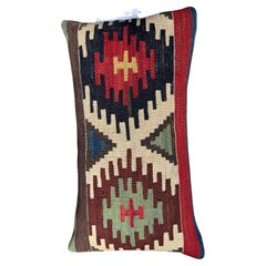 Antique 19th Century Caucasian Kilim Lumbar Pillow – 20” x 9”