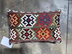 Antique 19th Century Caucasian Kilim Lumbar Pillow – 21” x 8”