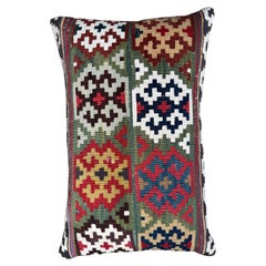 Antique 19th Century Caucasian Kilim Lumbar Pillow – 21” x 8”
