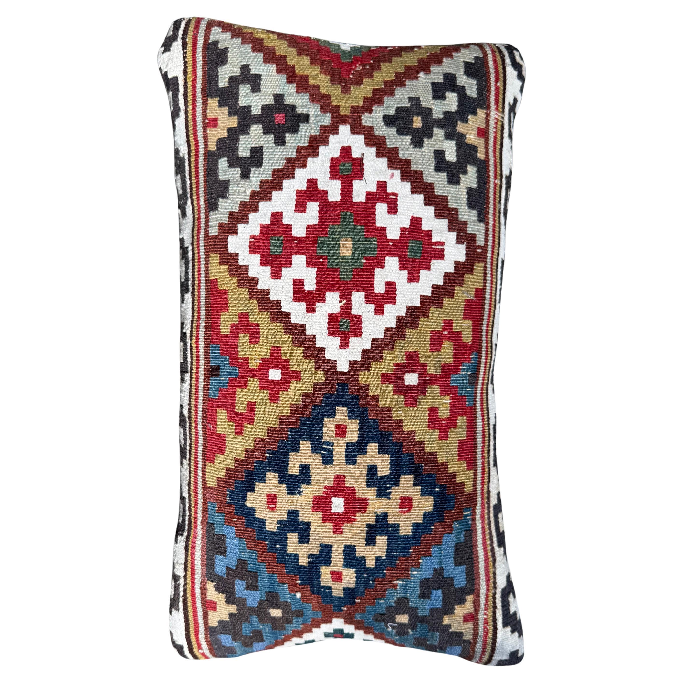 Antique 19th Century Caucasian Kilim Pillow – 19” x 14”