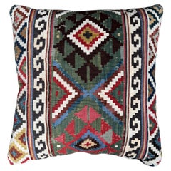 Antique 19th Century Caucasian Kilim Pillow – 19” x 6”