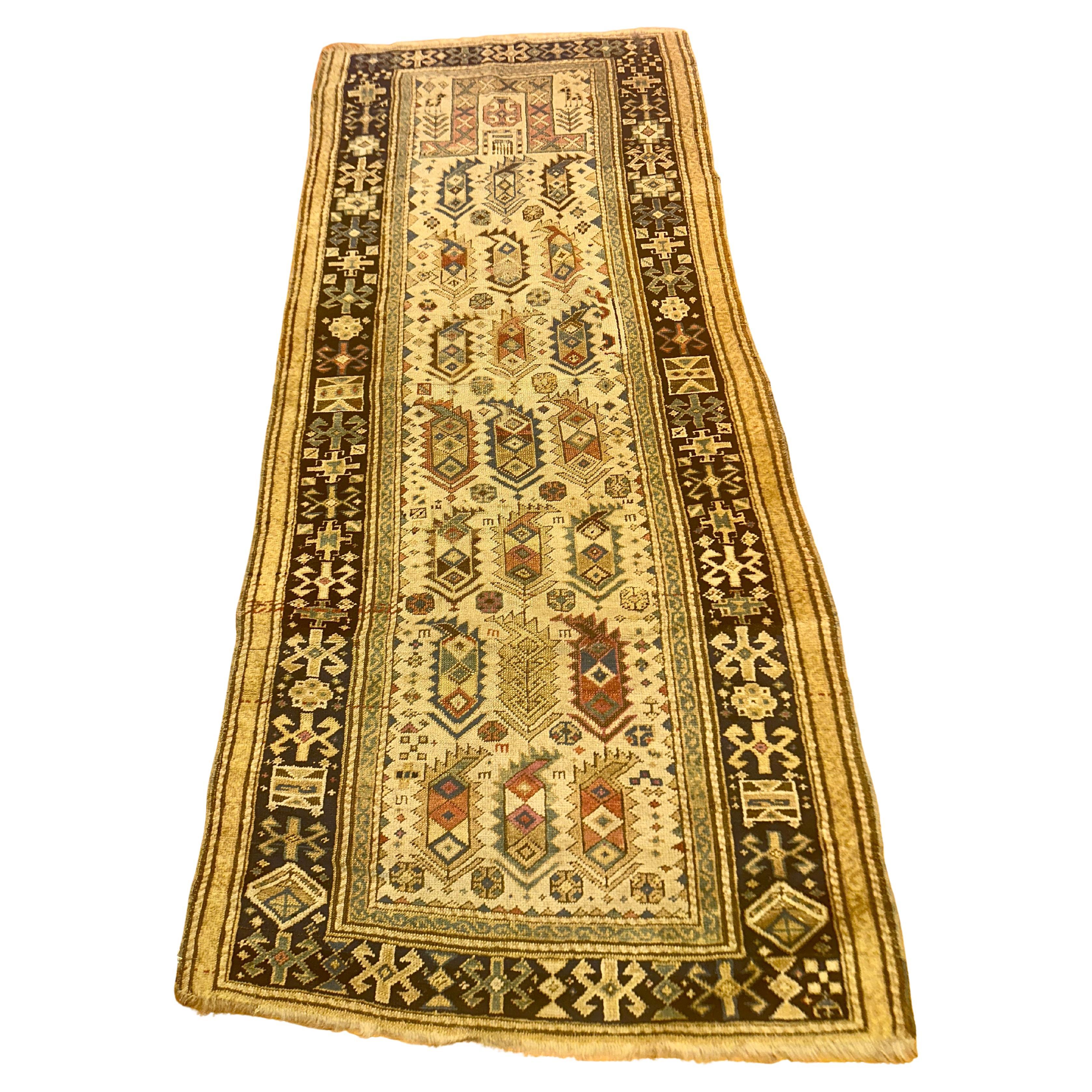 Antiker kaukasischer orientalischer Gebetsteppich aus dem 19. Jahrhundert - RR5258 im Angebot